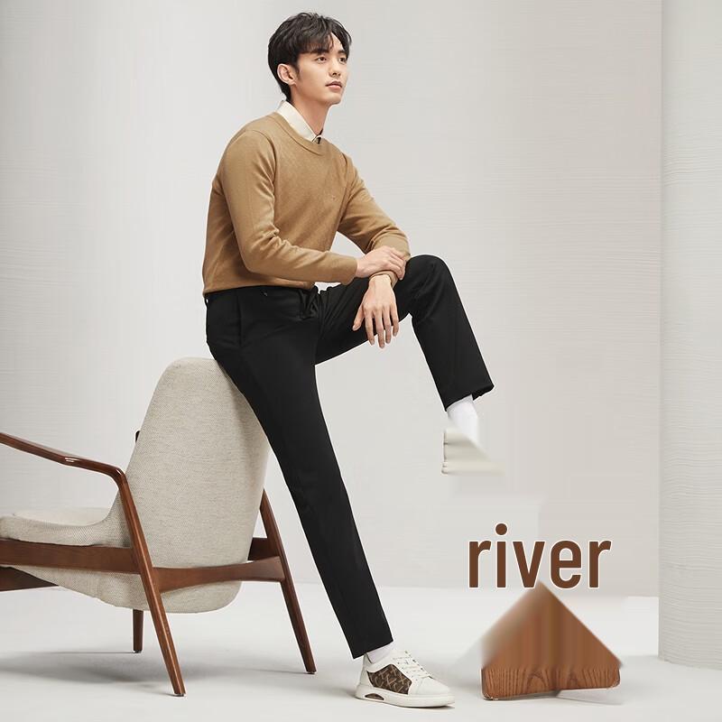 Qipai Men's Nuanyi Rong Stretch Straight-Leg Casual Pants