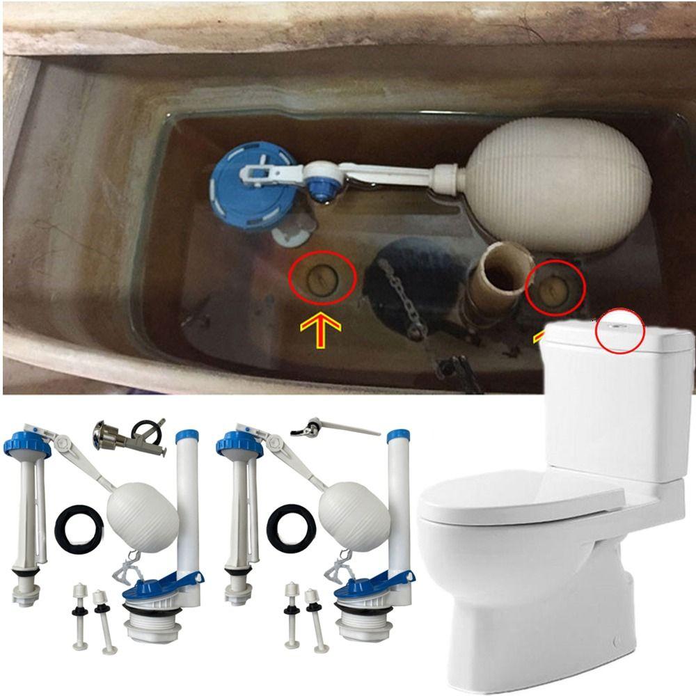 1 Set Pull Handle Toilet Water Tank Inlet Valve Push Button Toilet Tank Replacement  Toilet Tank