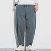 Men's Plus Size Chinese Style Linen Harem Pants - Wide Leg, Casual Spring/Summer Trousers