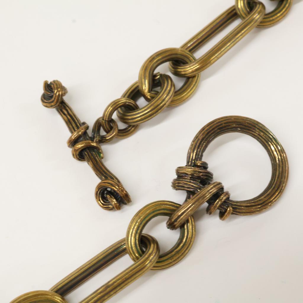 STEPHEN DWECK Flower Turquoise Drop Top Chain Necklace Gold/BlueUsed