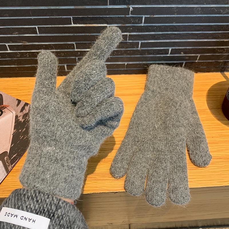 Women Men Cashmere Elastic Outdoor Full Finger Gloves Warm Thick Winter Gloves Mittens