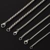 Width 2/2.5/3/4mm Silver Color Stainless Steel Box Chain Necklaces For Women Men Accessories 45/50/60/70/90cm Necklaces Jewelry