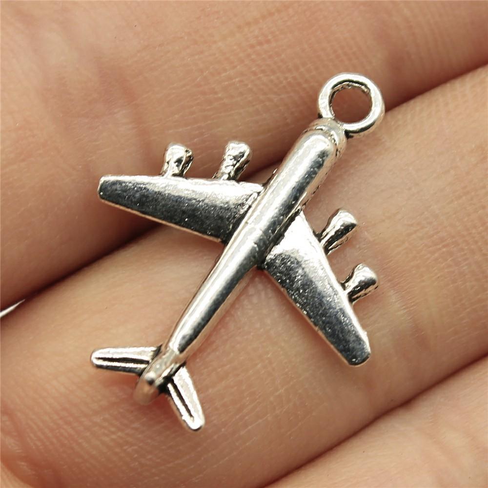10pcs Antique Silver Plated Travel Journey Souvenir Charms Aircraft Passport Charms For Necklace Bracelet Keychain Making