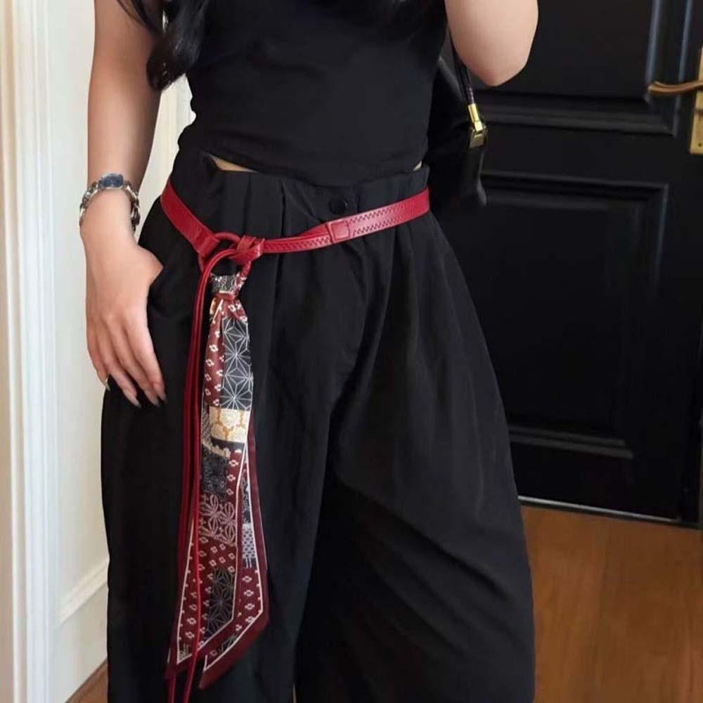 Bohemian Style Retro Jacquard Waistband Ethnic Style Silk Tie Design Belt Cashew Printed Belt Gift