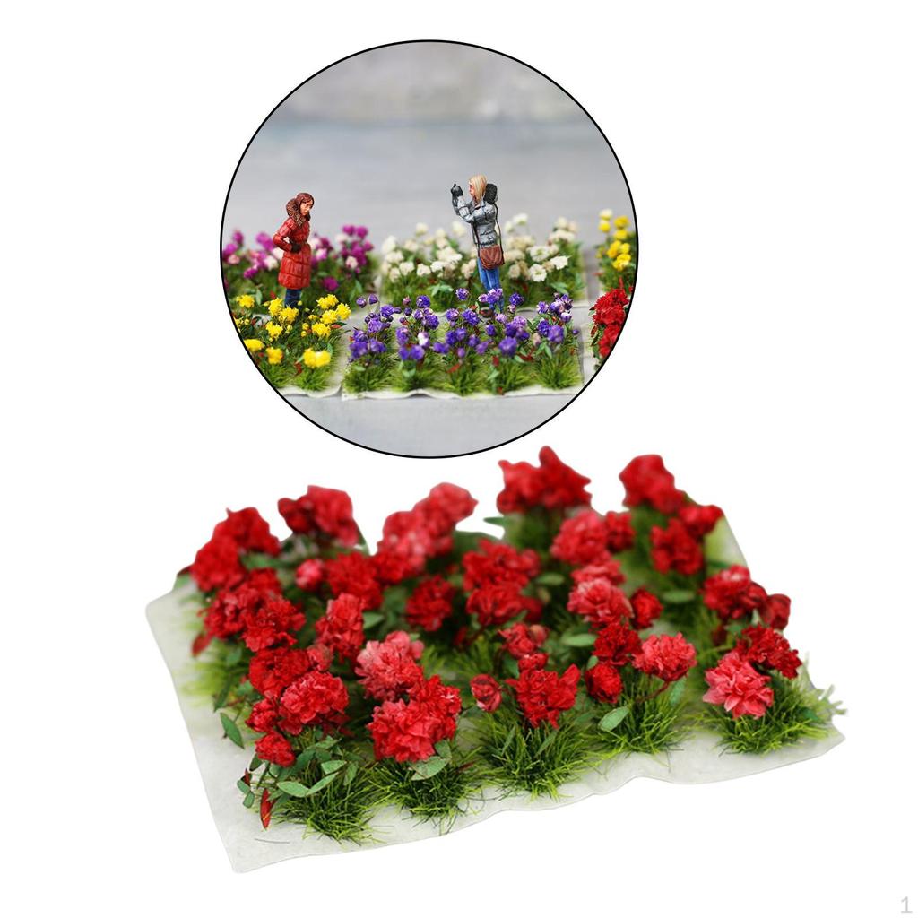 Grass Landscape Modelling Flower Cluster Scenery for DIY Miniature Railway Model