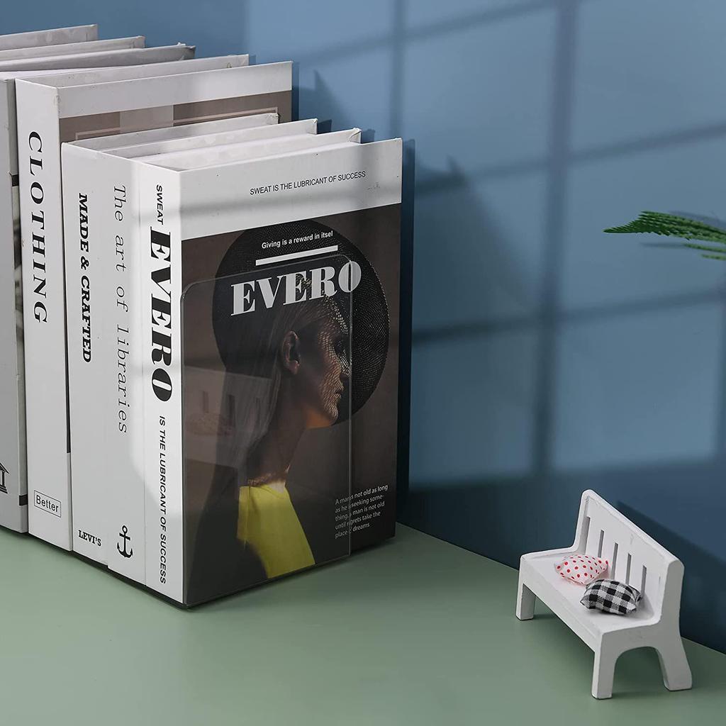Transparent Acrylic L-shaped Book Stand and Bookend
