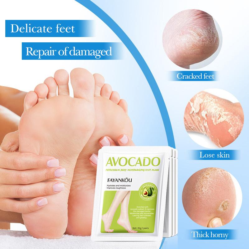 Fayankouavocado Exfoliační maska na nohy Pedikúra nohou Odstraňuje odumřelou kůži Hydratační peeling na nohy Masky na nohy Péče o pokožku
