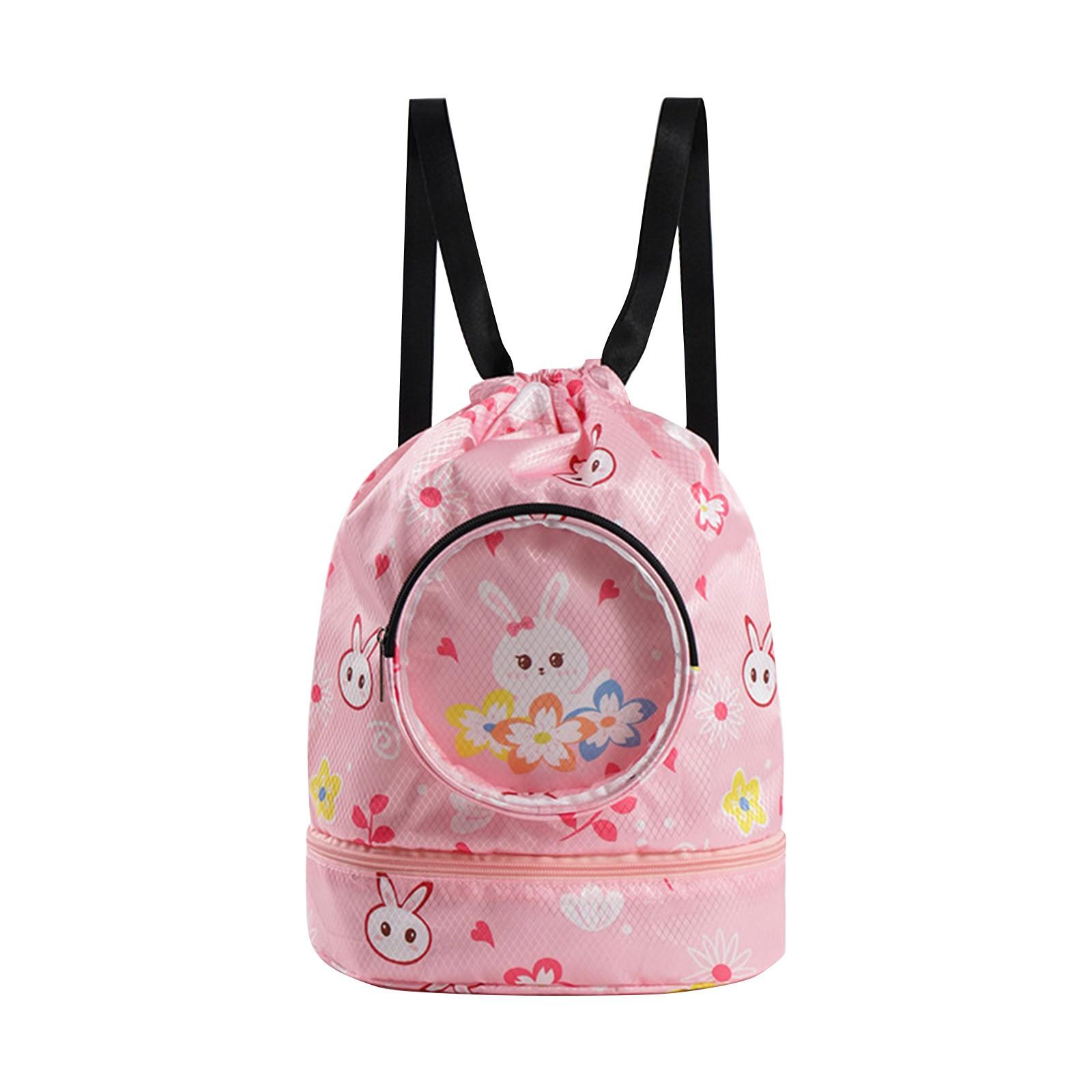 

Детская сумка для плавания с разделением на влажную и сухую воду, водонепроницаемая сумка для хранения для мальчиков и девочек, спортивная портативная сумка для плавания на плечо с милым мультяшным рисунком One Size