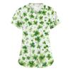 Women's Fashion V-neck Short Sleeve Workwear With Pockets Printed Tops