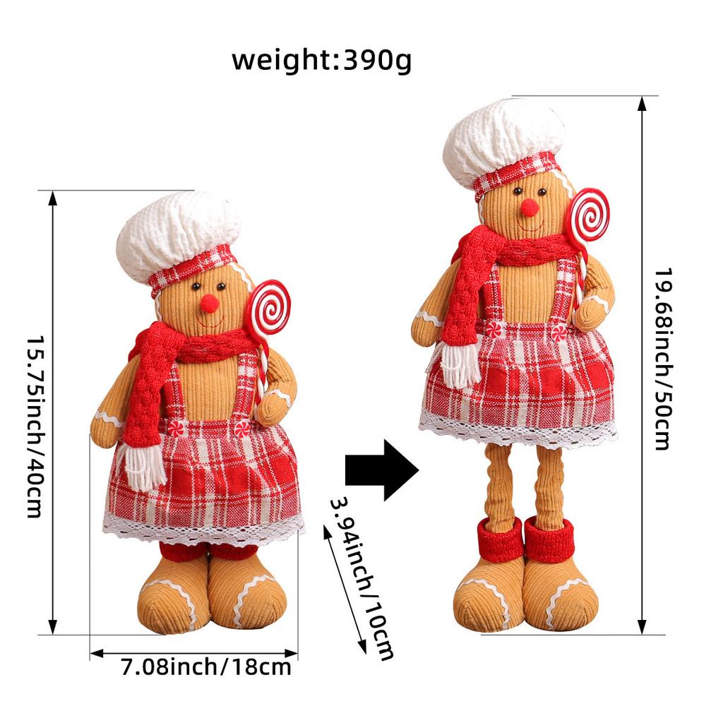 Christmas Telescopic Gingerbread Man Doll Ornament