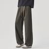 American retro trendy brand lace-up lyocell casual pants men's autumn new loose wide-leg straight trousers