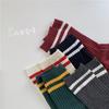 Parallel Bar Socks Medium Tube College Style Retro Color Stacking Socks Trendy Cotton Socks