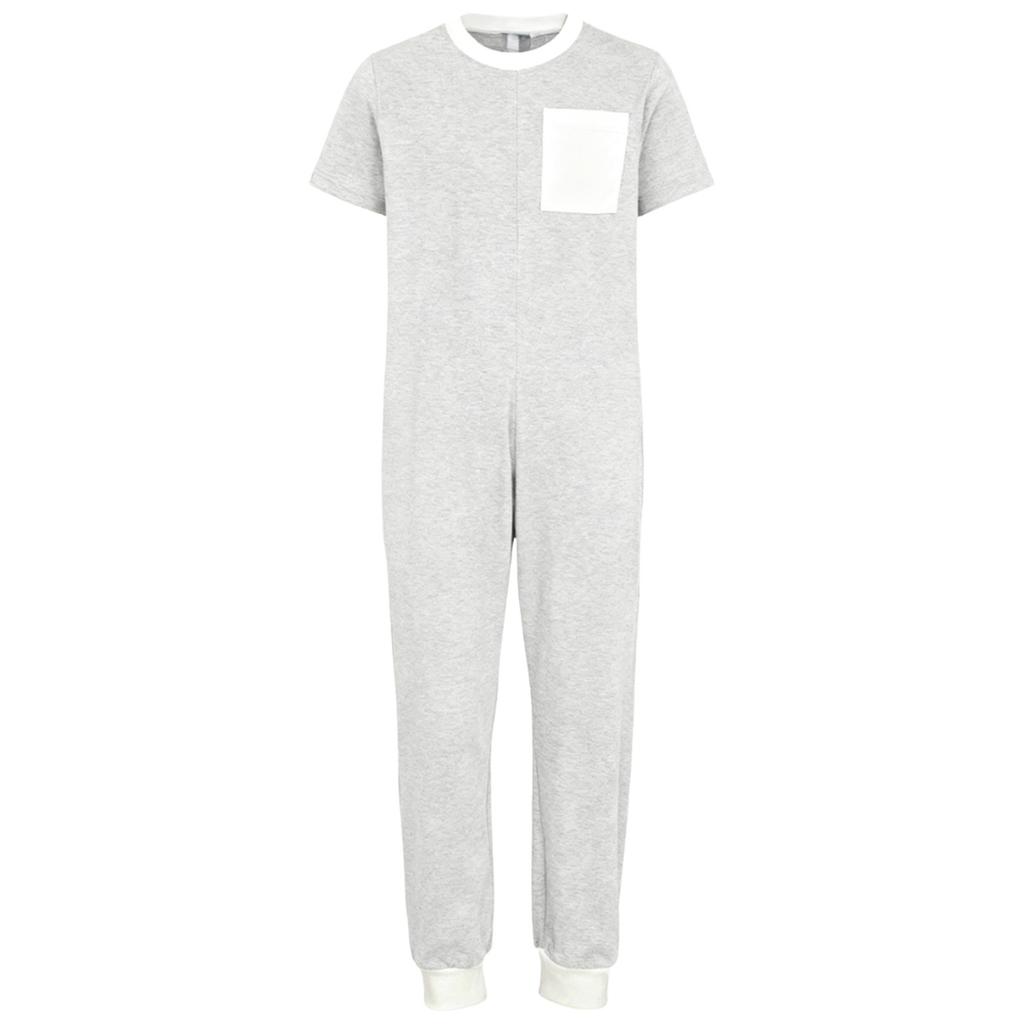 Unisex Kids Adaptive Clothing Round Neck Short Sleeve Jumpsuit Back Invisible Zipper Contrast Color Romper