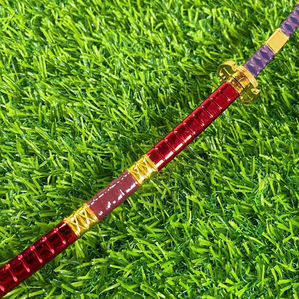 10inch Red Roronoa Zoro Katana Metal Anime Zoro Sword Real Size Japanese Katana Iron Ninja Knife Original Samurai Sabre Gift