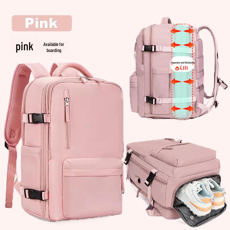 Unisex Expandable Travel Backpack with Large Capacity and Laptop Compartment