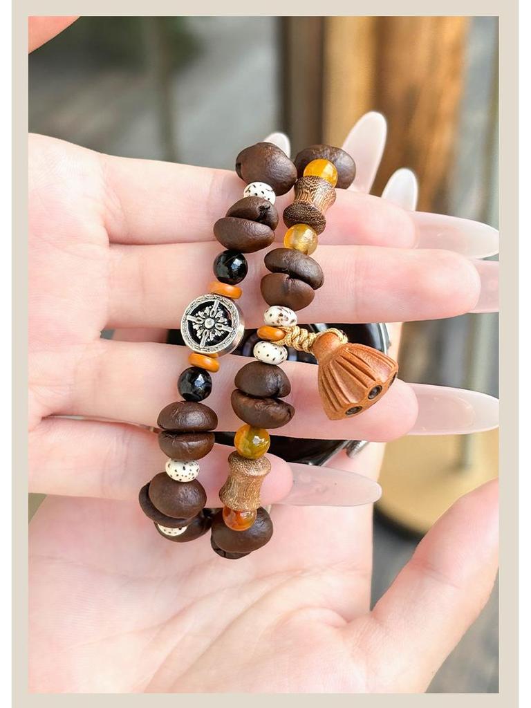 Lotus Seed Beaded Bracelet for Huawei GT5/GT4/Watch5 Elastic Strap
