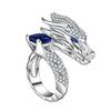 Heavy Industry Open Ring, Oriental Dragon Domineering Ring, Shiny Square Diamond Inlaid Jewelry