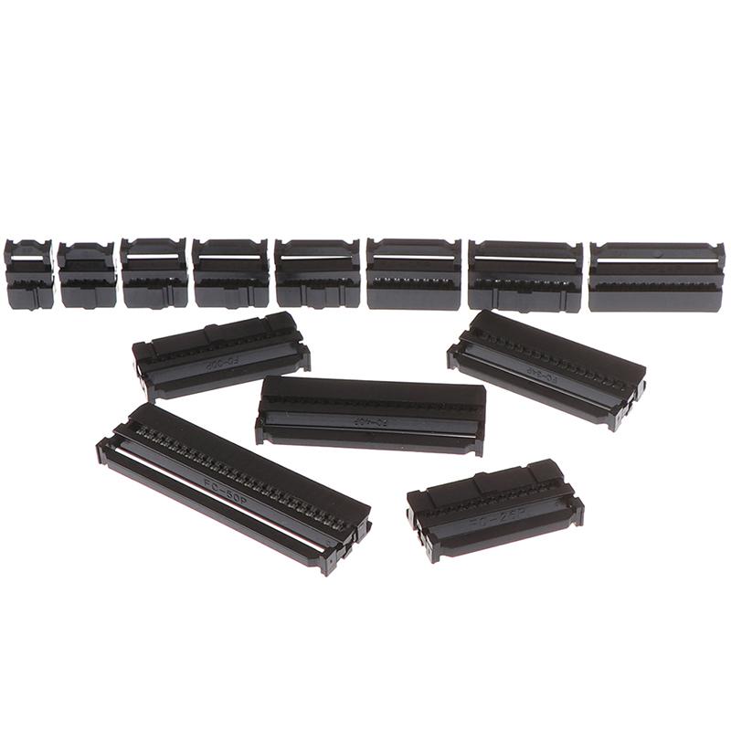 10Pcs 6/8/10/12/14-50Pin Idc Socket Plug Ribbon Cable Connector 2.54Mm Pitch