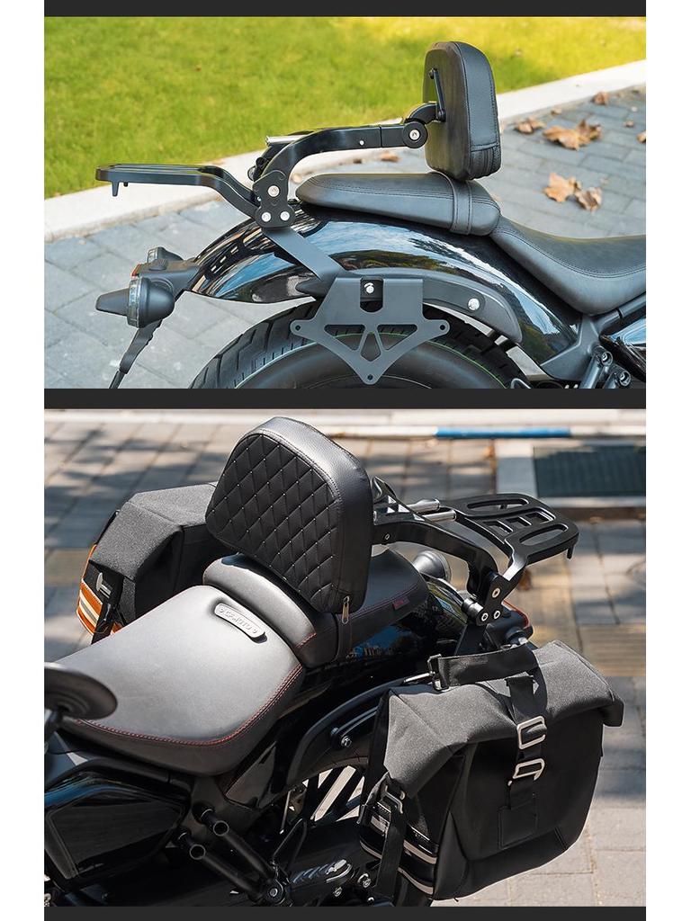 CFMOTO 450clc Upgrade: Anti-Fall Bumper, Retro Side Bag, Helmet Bag, Foldable Backrest, Luggage Rack