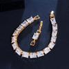 Celebrity Personality Square Full Diamond Aaa Zircon Electroplated Gold Bracelet Women'S Jewelry