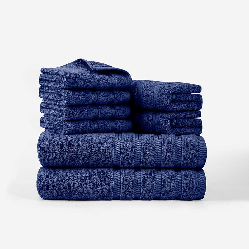 

Однотонный хлопковый набор из восьми полотенец 22 полотенца 4 квадратных полотенца, доступна промо-вышивка 140X70x2 pieces, 72x34x2 pieces, 34x34x4 pieces павлин голубой