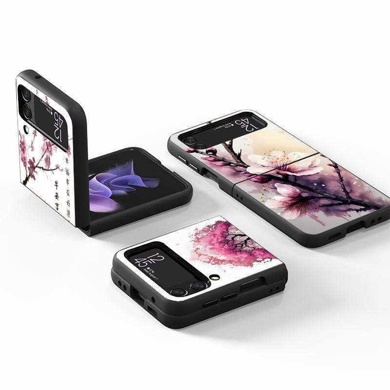 Cherry Blossom Tree Z Flip 7 Phnoe Case For Samsung Z Flip 6 5 4 3 5G Galaxy ZFlip7 ZFlip4 ZFlip5 ZFlip6 ZFlip3 Phone Cover 4 Z