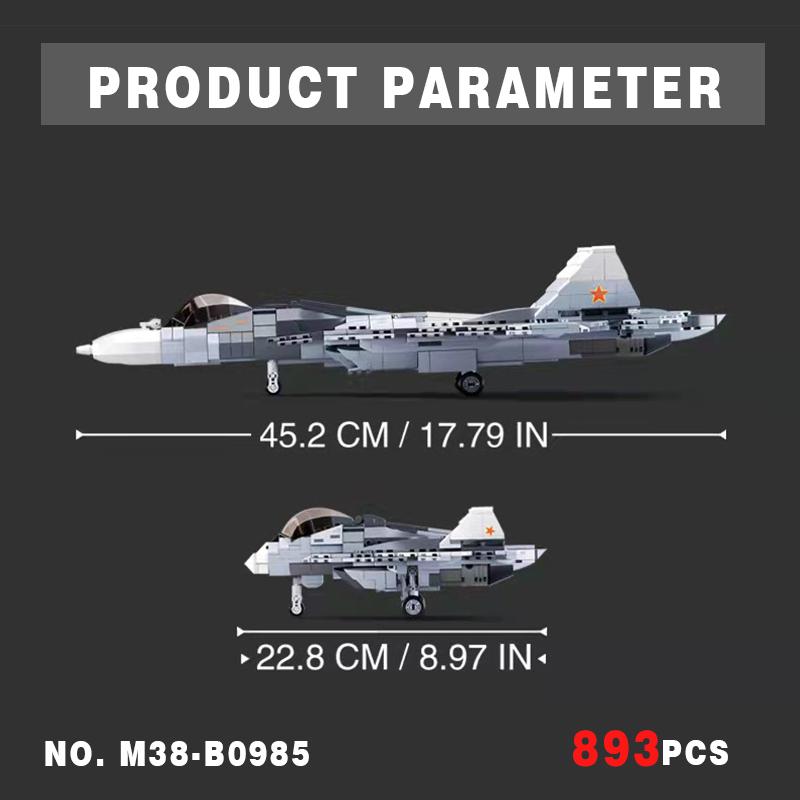 Sluban Military WW2 Classic Model Air Force Sukhoi Su-57 Su-27 Flanker Fighter Building Blocks Kit Bricks Toys Boys Gift L
