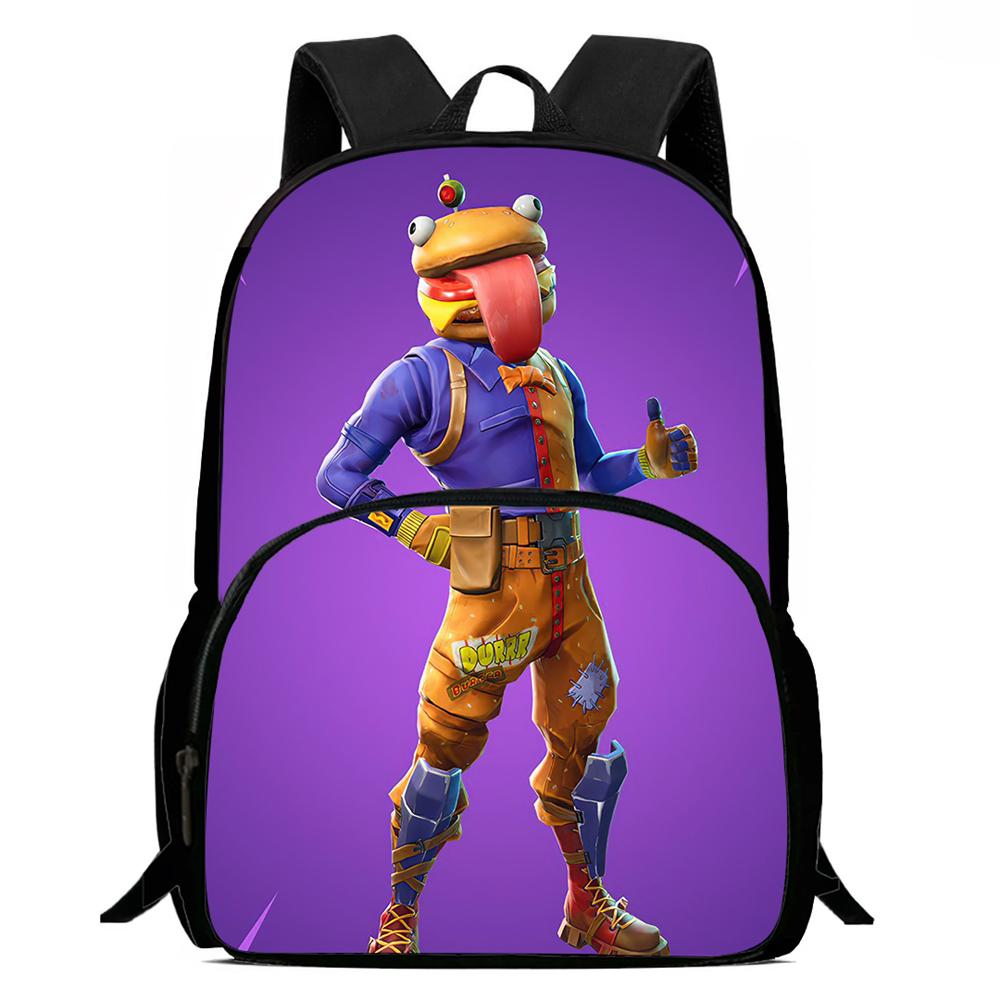 FORTNITE Kids Cartoon Backpack,With Adjustable Shoulder Strap & Front Pocket,Lightweight & Durable,for Boys & Girls Age 5-11.