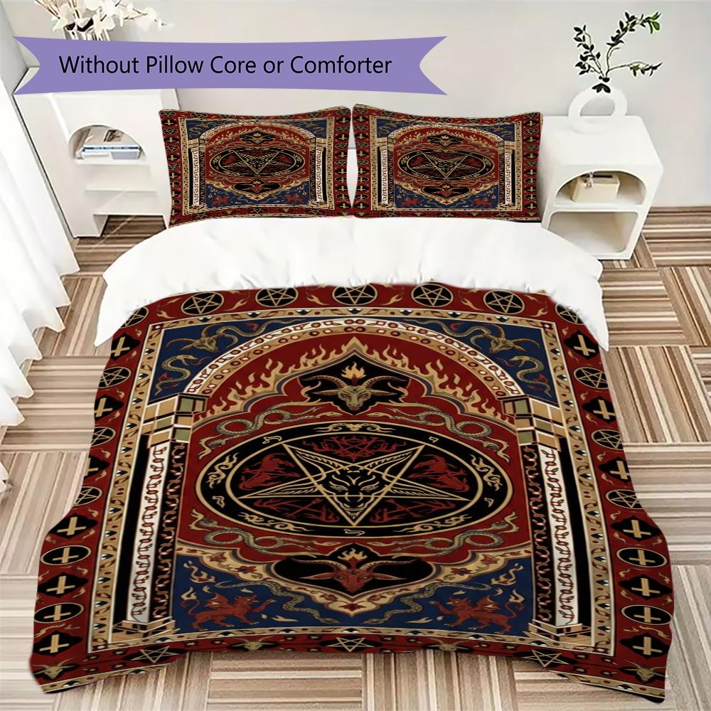 Pentagram Pattern Bedding Uilt Set Uilt Cover Pillowcase Home Decoration Birthday Gift (1 * Duvet Cover + 2 * Pillowcase Without Core)164