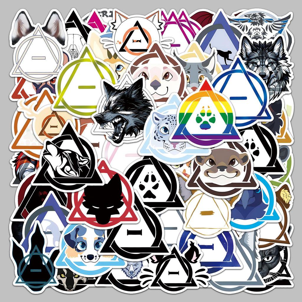 50 Cartoon Animal Graffiti Stickers: Waterproof and Trendy for Boxes, Water Cups, and Notebooks