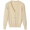 Korean V-Neck Knitted Cardigan: Women's Long Sleeve, Versatile Spring & Autumn Top.