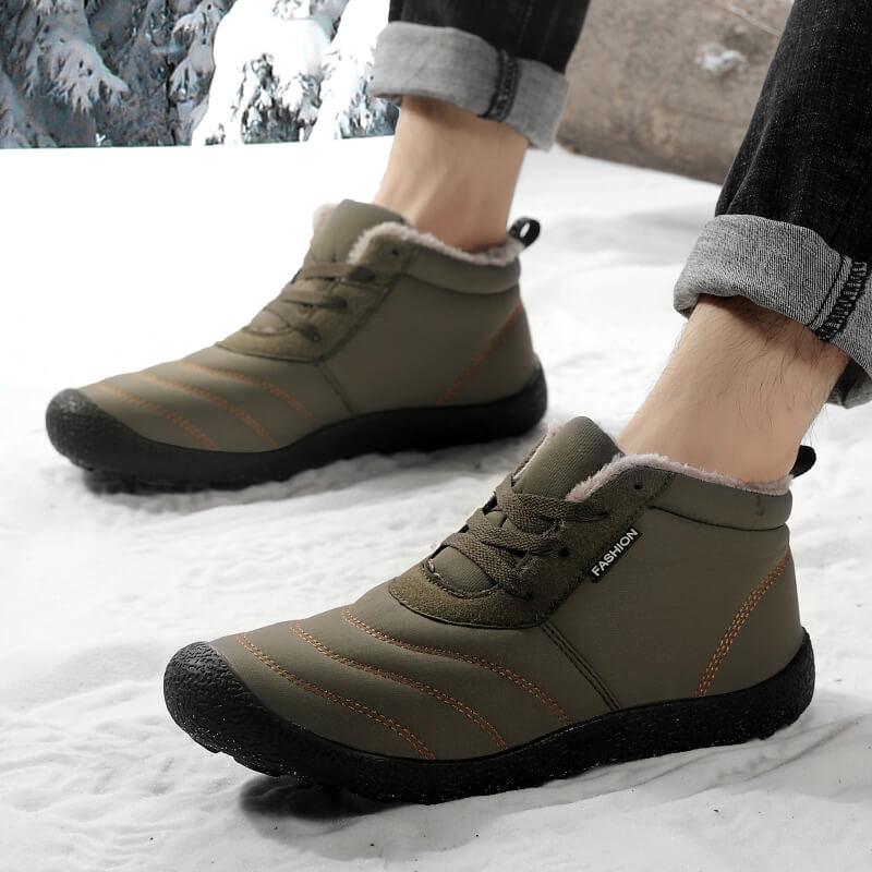 Lace-up men's winter shoes large size 48 cold-proof plus velvet couple shoes warm shoes outdoor waterproof cotton snow boot H976