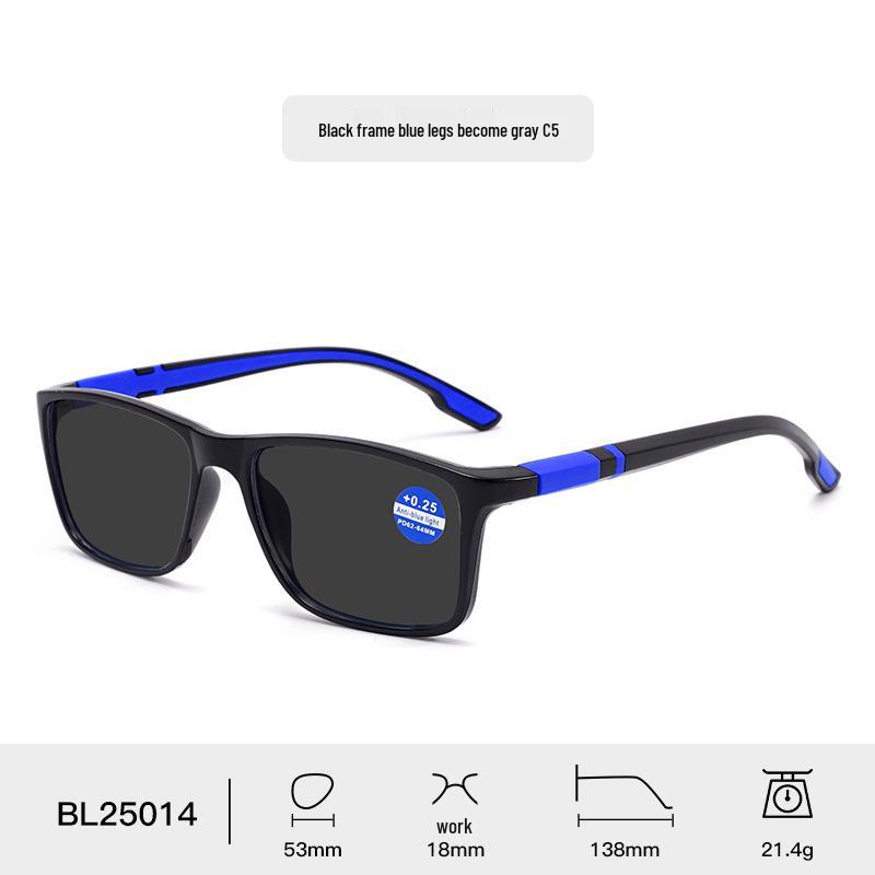 Anti-blue Light Photochromic Reading Glasses for Seniors - Stylish Unisex PC Frame