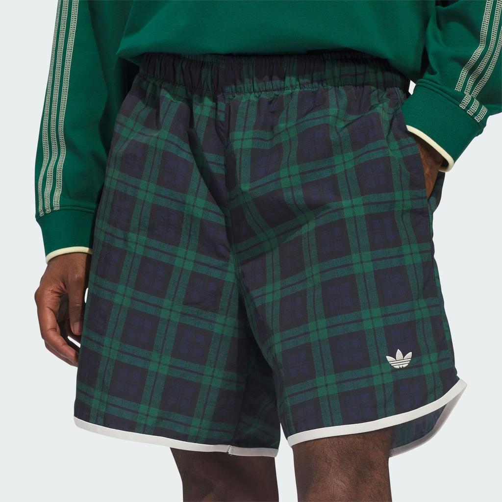 Adidas Originals Track Cherry Woven Plaid Color Block Mid Rise Sports Shorts Unisex shorts JZ0489