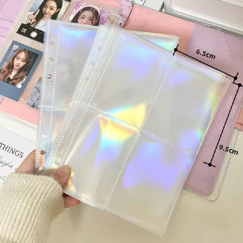 Ins Style Bandage Ribbon Binder Idol Pocard Collect Book Woolen Lattice Po Album With 10Pcs Sleeves Postcard Storage Book