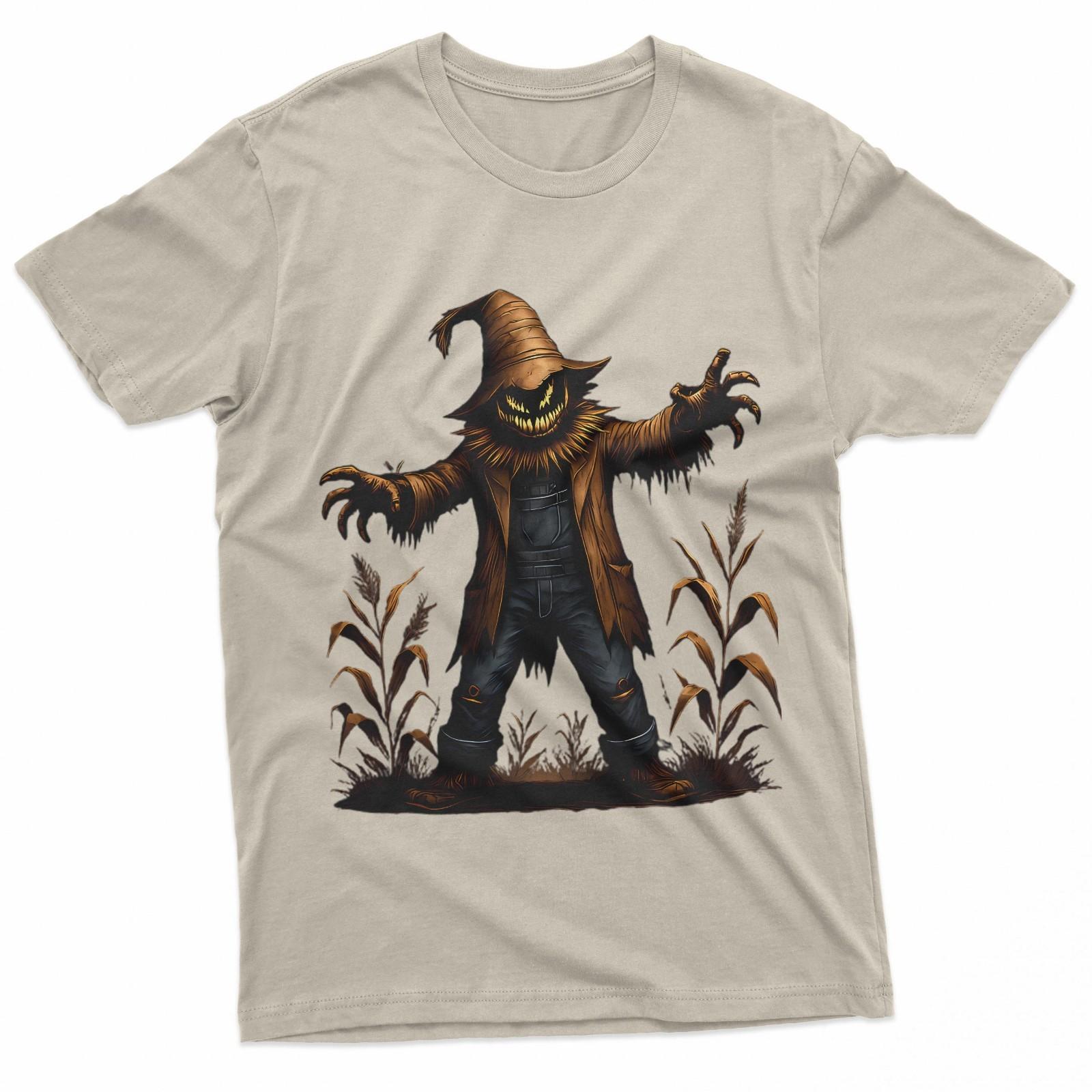 Creepy Scarecrow Haunted Halloween Horror Art T-Shirt Unisex T-Shirt XL
