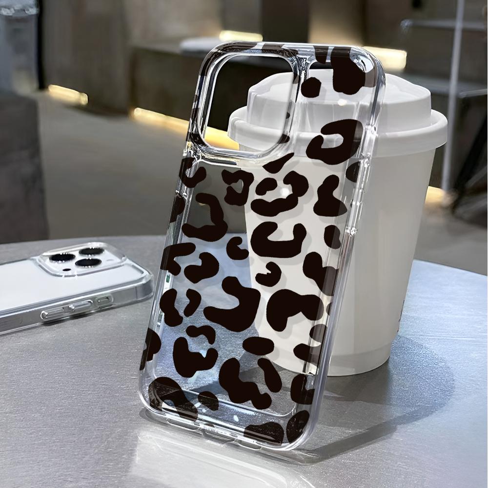 Clear Case For Iphone 17 Air 16 15 14 13 12 11 Pro Max Funda Black Leopard Print For Iphone 16 15 17 Silicone Transparent Cover