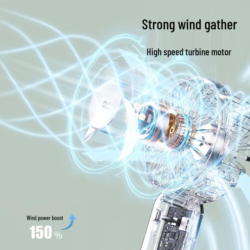 USB-Powered Transparent Mini Turbine Fan: Strong Wind, Portable, Outdoor Use