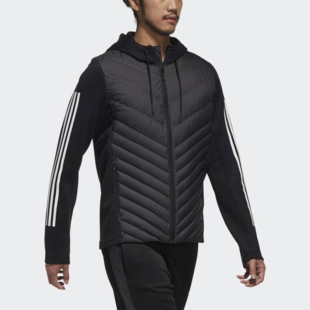 Adidas Neo Daily Daunenjacke mit gespleißter warmer Sportkapuze Herren Oberbekleidung Schwarz DM4348