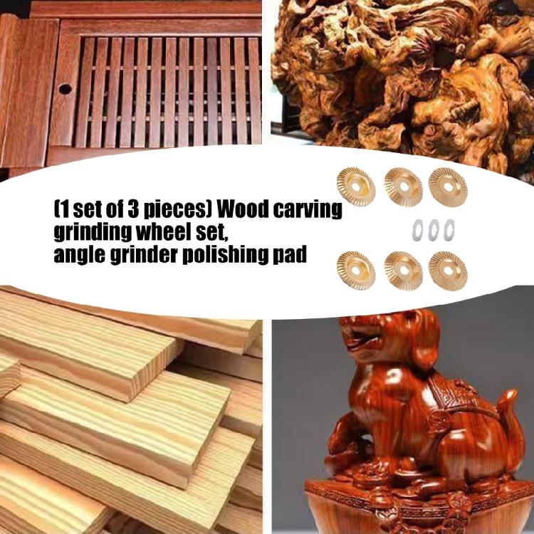 Angled Grinder Polishing Pad Heavy-Duty Wood Carving Disc Set with Upper Clamping Plates Grinding Wheel Wood Carving for Cutting Shaping Sanding