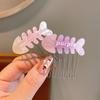 Girly Gradient Fish Bone Hair Comb & Clip – Cute Styling Accessory for Flyaways & Bangs