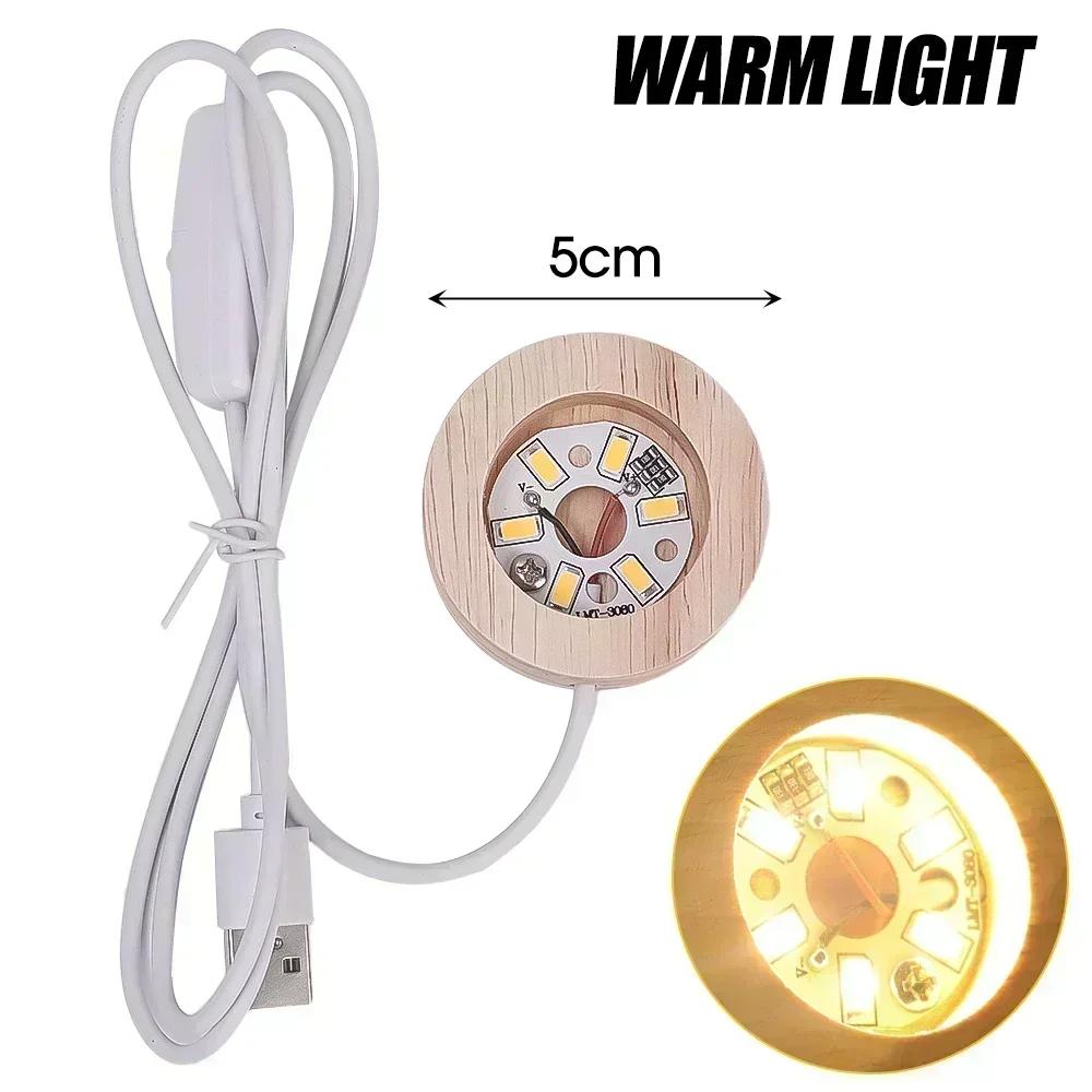 

1/4 шт. Деревянный светодиодный дисплей, подставка под светильник USB, светящийся держатель для хрустального шара, стеклянная смола, украшение, подставка, декор, детские подарки 1pc