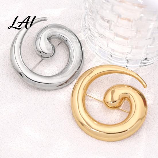 Spiral Design Brooch Minimalist Geometric Pin Art Badge for Men Women Decorative Alloy Pin Coats Suits Sweaters Scarves Clothing Decoration