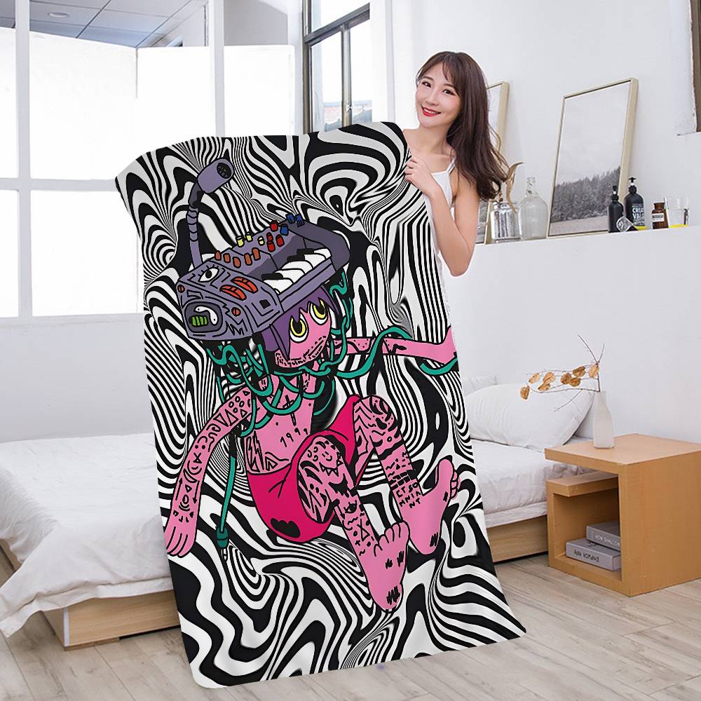 Anime T-The Midnight Gospel Anime Beach Swimming Towel Soft Absorbent Washcloth Children's Gifts for Kids Travel Camping Gym
