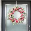 Decorative Door Wreath, 19.69inch Artificial Rose Flower Garland for Home, Farmhouse, Window