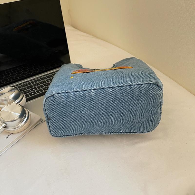 Dog Pattern Denim Bag Handbag Women's Large Capacity Shoulder Bag