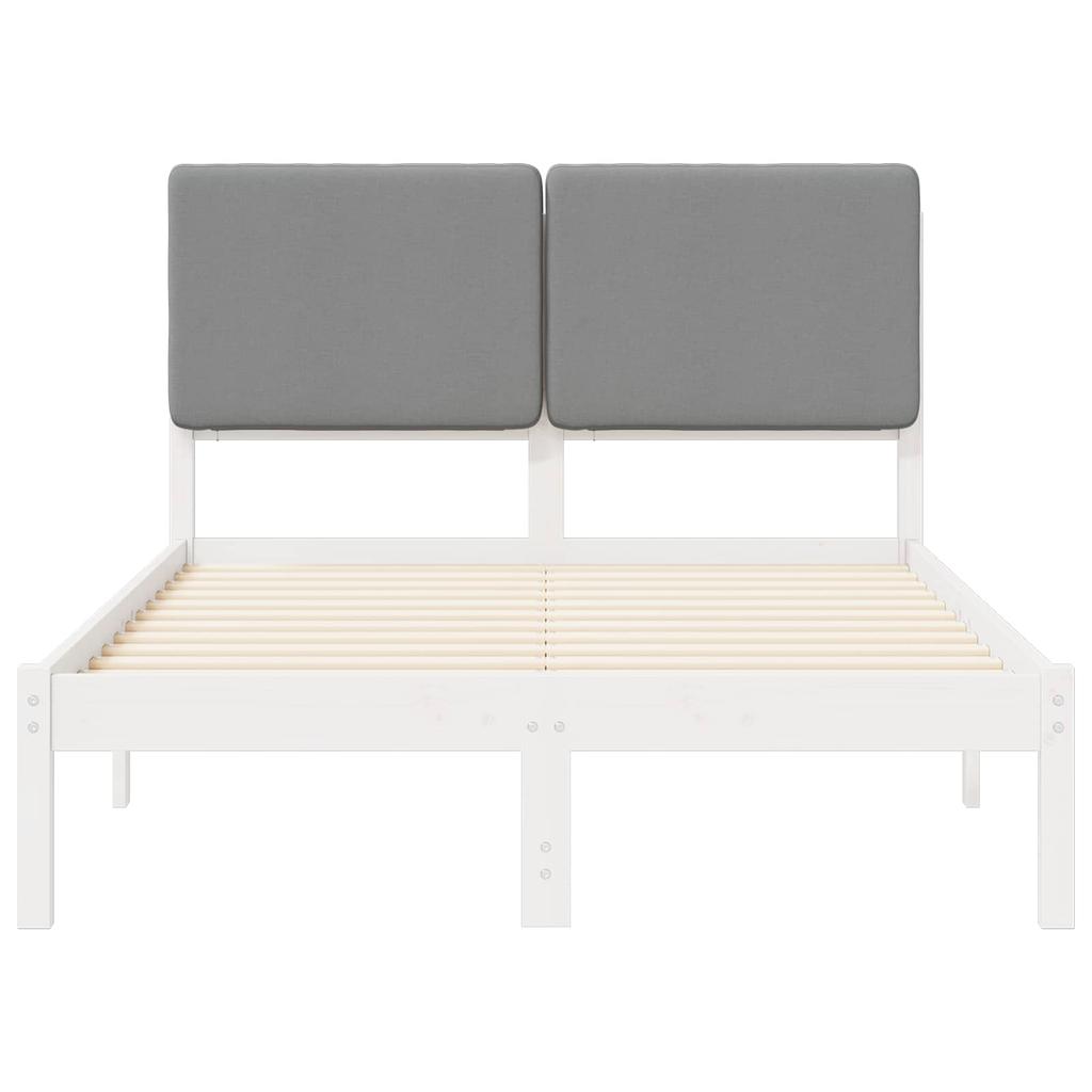 Bed Frame with Padded Headboard Light Grey 120 x 190 cm
