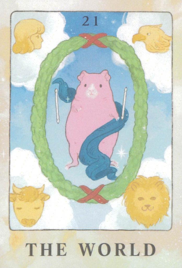 Mochiri Guinea Pig Tarot Produced by NORI STAR 22 and Drawstring Bag Included Cards, CREAM, Cards, Instructions, [Authentic]