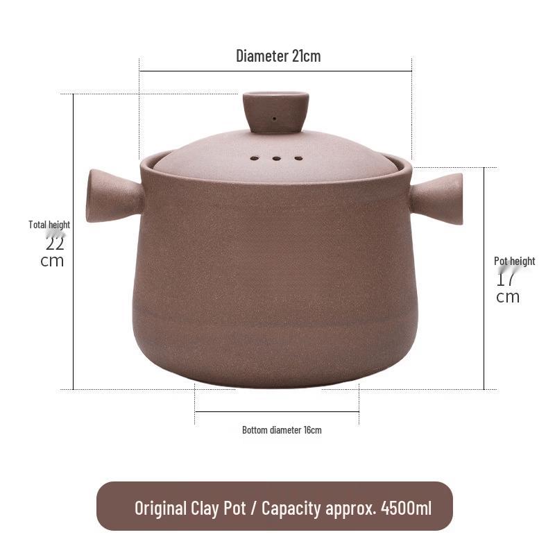 Wutuo Traditional Glaze-Free Clay Soup Pot