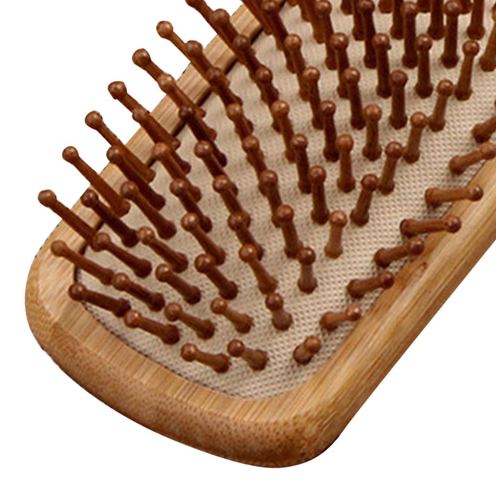 Bamboo Paddle Hair Brush Ergonomic Detangling Smoothing Massage Cushion Hair Brush Styling Tool